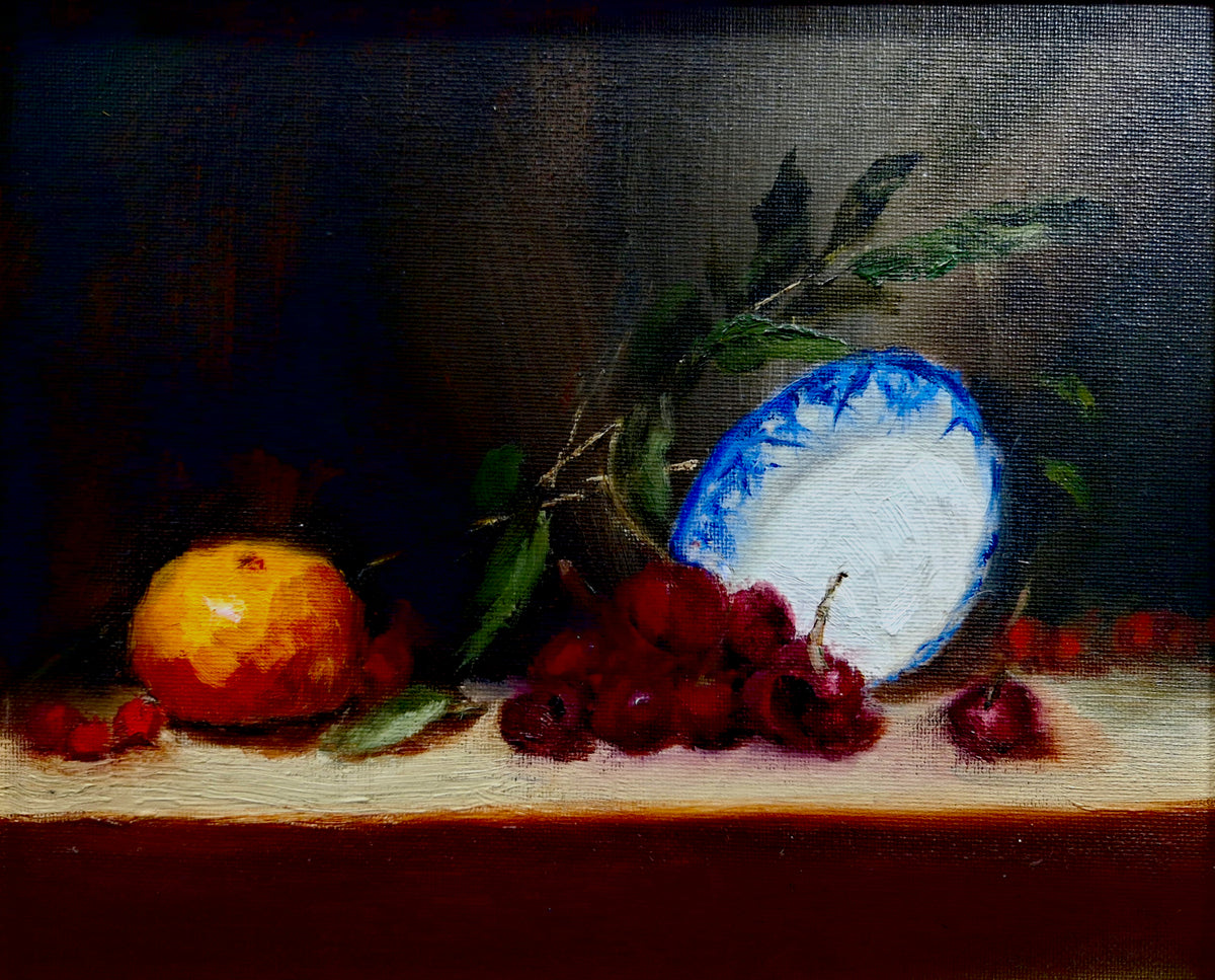 Frances Lowrie - 'Still Life with Blue and White Bowl'
