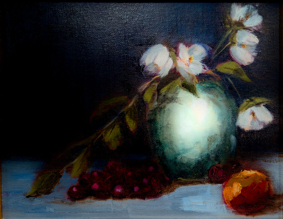 Frances Lowrie - 'Still Life with Turquoise Vase'