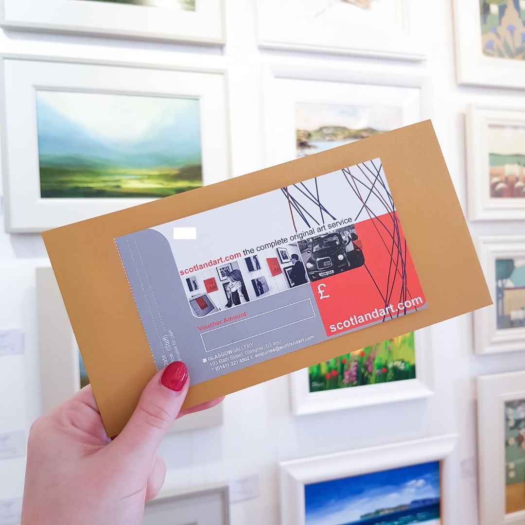 A gift voucher for affordable contemporary paintings for sale.