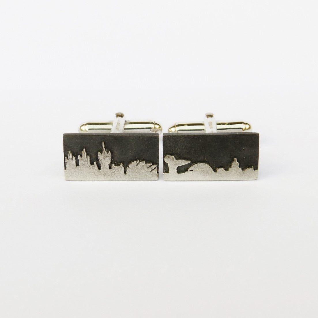 Jen Cunningham | Glasgow Skyline Cufflinks | Satinised and Oxidised