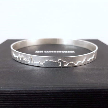 Jen Cunningham | Glasgow City Skyline Bangle Sterling Silver