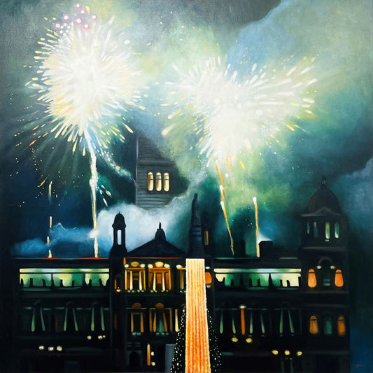 Lesley Banks | Fireworks, Green and Gold