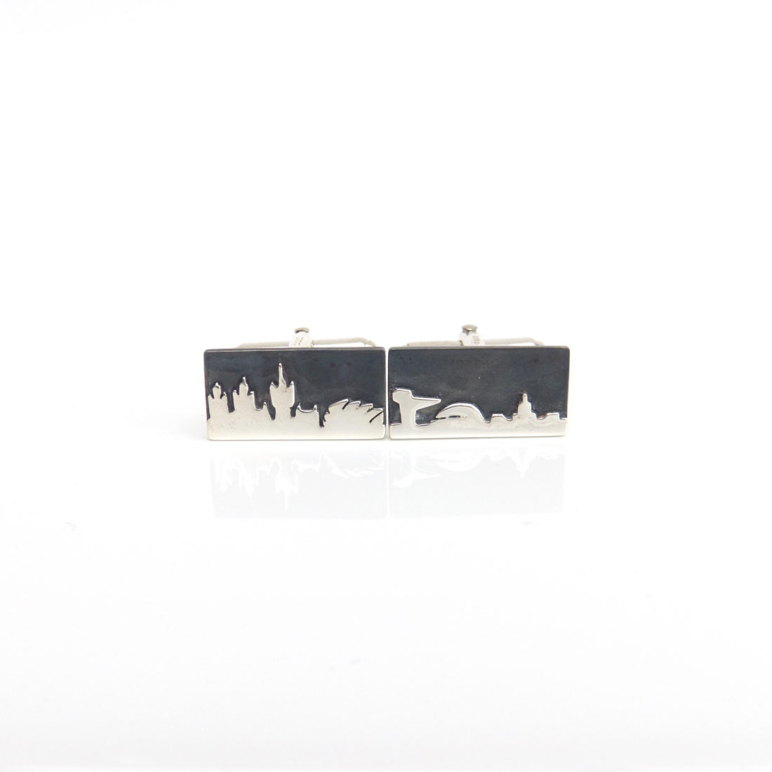 Jen Cunningham | Glasgow Skyline Cufflinks | Polished and Oxidised