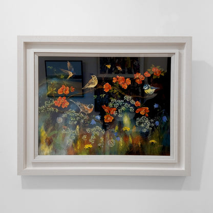 Lesley McLaren | Birds on a Flowering Quince Branch