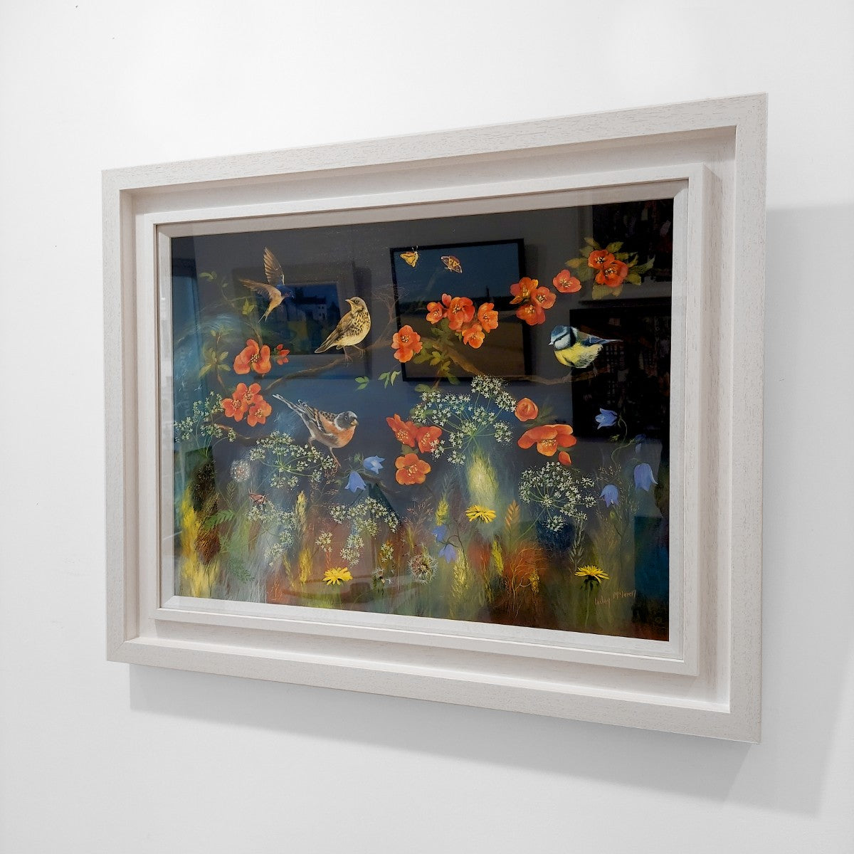 Lesley McLaren | Birds on a Flowering Quince Branch
