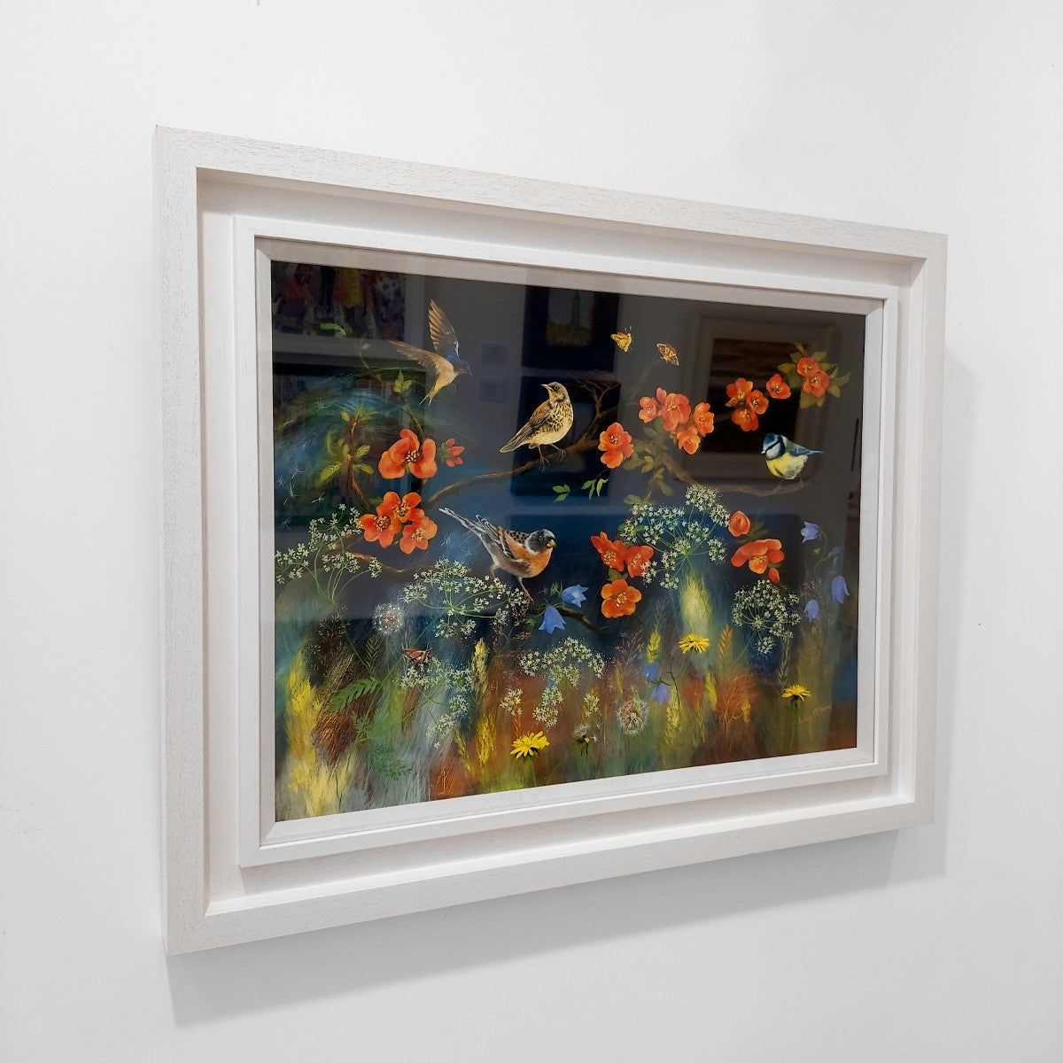 Lesley McLaren | Birds on a Flowering Quince Branch