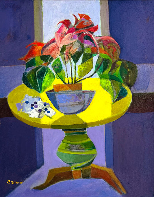 Davy Brown | Poinsettia on a Yellow Table