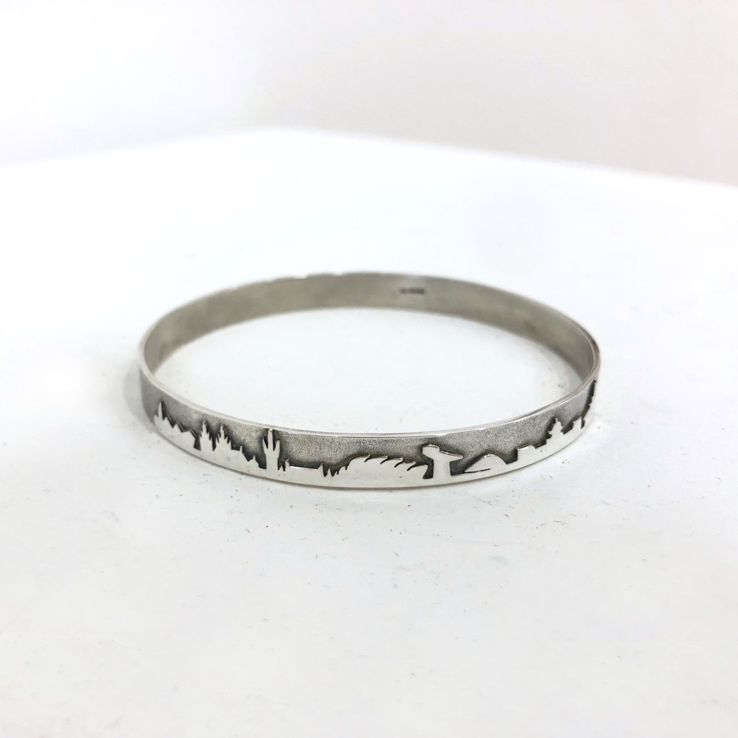 Jen Cunningham | Glasgow City Skyline Bangle Sterling Silver